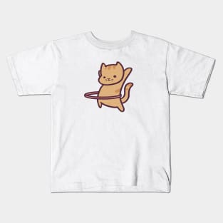 Cute Kitty Hula Hoop Kids T-Shirt